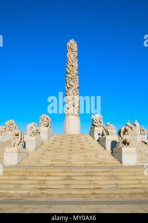 OSLO, Norwegen - 12 April 2010: Der Vigeland Park. Die Skulptur von Gustav Vigeland Stockfoto