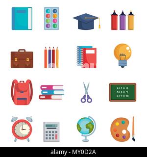 Zurück zu Schule Symbole Stock Vektor