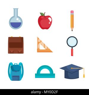 Zurück zu Schule Symbole Stock Vektor