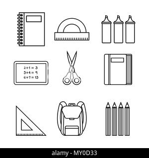 Zurück zu Schule Symbole Stock Vektor