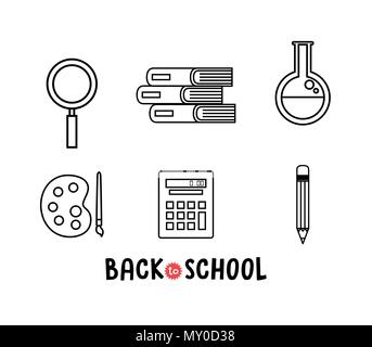 Zurück zu Schule Symbole Stock Vektor