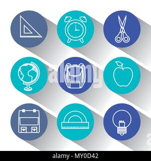 Zurück zu Schule Symbole Stock Vektor