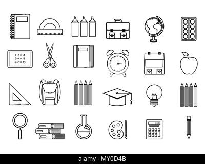 Zurück zu Schule Symbole Stock Vektor