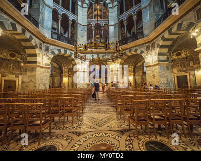 AACHEN, 31. MAI 2018: Karolingische Octagon (pfalzkapelle) im Dom zu Aachen, Deutschland. Stockfoto