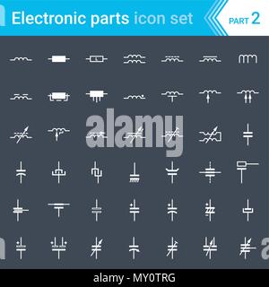 Elektrische und elektronische Icons, Schaltplan Symbole ...