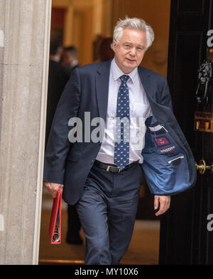 London, Großbritannien. 5. Juni 2018, David Davis, Brexit Sekretär,, Blätter Kabinettssitzung in Downing Street 10, London, UK. Kredit Ian Davidson/Alamy leben Nachrichten Stockfoto