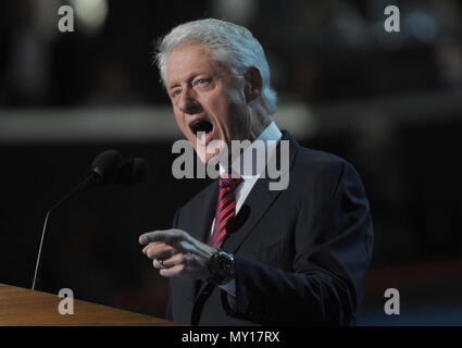 CHARLOTTE, NC - 5. SEPTEMBER: Bill Clinton während der Democratic National Convention 2012 im Time Warner Center am 5. September 2012 in Charlotte, North Carolina Personen: Bill Clinton Stockfoto