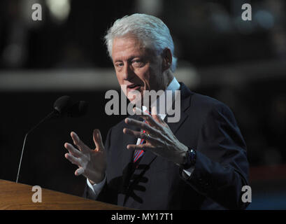 CHARLOTTE, NC - 5. SEPTEMBER: Bill Clinton während der Democratic National Convention 2012 im Time Warner Center am 5. September 2012 in Charlotte, North Carolina Personen: Bill Clinton Stockfoto