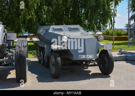 Russland, Wolgograd, Mai 12, 2018 Ausstellung der militärischen Ausrüstung aus dem Zweiten Weltkrieg Stockfoto