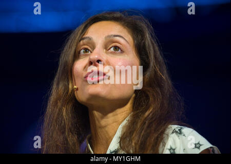 Devi Sridhar Professor der globalen öffentlichen Gesundheit sprechen auf der Bühne Hay Festival 2018 Hay-on-Wye Powys Wales UK Stockfoto