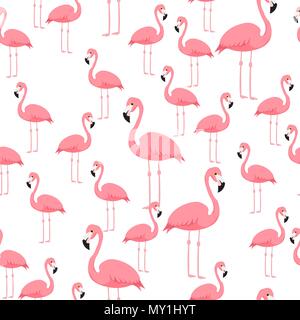 Rosa flamingo nahtlose Muster Strand Kunstdruck wallpaper Stock Vektor