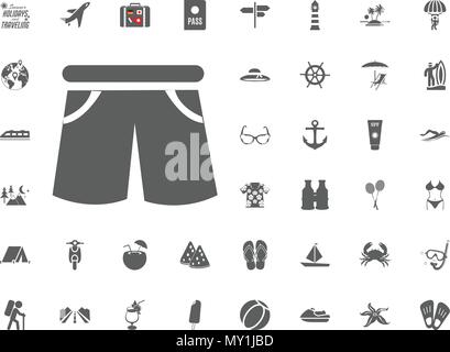 Shorts Symbol. Sommer Urlaub und Reisen Vector Icons einstellen Stock Vektor
