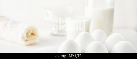 Still Life Luft weiß Eiweiß Frühstück Stockfoto