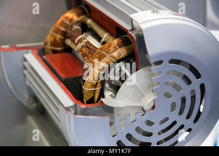 Querschnitt der elektrische Motor; selektive Fokus Stockfoto