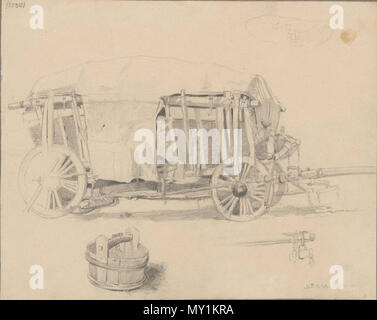 501 Stanisław Masłowski (1853-1926), eine Studie von Güterwagen, Bleistift auf Papier, ca 1875 Stockfoto