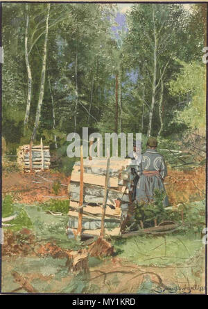 501 Stanisław Masłowski (1853-1926), Lichtung im Wald, Aquarell, Gouache und Tusche auf Papier, 1880 Stockfoto