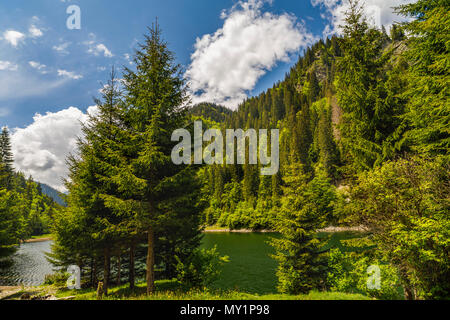 Landschaft mit einem wunderschönen See in Parang Berge, Rumänien Stockfoto