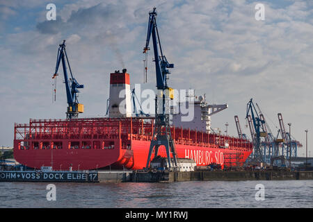 Trockendock Elbe 17 St. Pauli Landungsbrücken Hamburg Deutschland Stockfoto