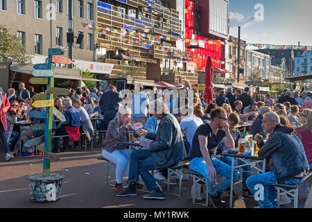 Street Food Markt Spielbudenplatz St. Pauli Hamburg Deutschland Stockfoto