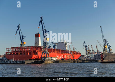 Trockendock Elbe 17 St. Pauli Landungsbrücken Hamburg Deutschland Stockfoto
