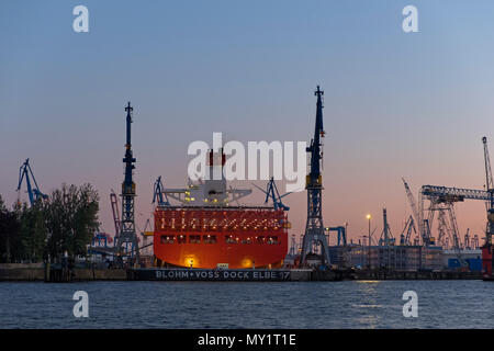 Trockendock Elbe 17 St. Pauli Landungsbrücken Hamburg Deutschland Stockfoto