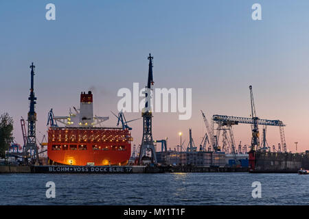 Trockendock Elbe 17 St. Pauli Landungsbrücken Hamburg Deutschland Stockfoto
