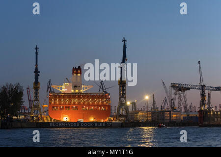 Trockendock Elbe 17 St. Pauli Landungsbrücken Hamburg Deutschland Stockfoto
