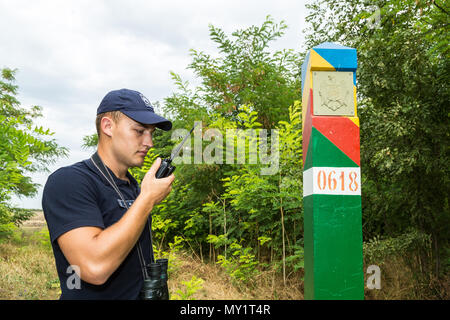 Tudora, der Republik Moldau, der Grenzpolizei Politia de 209 an der grünen Grenze Stockfoto