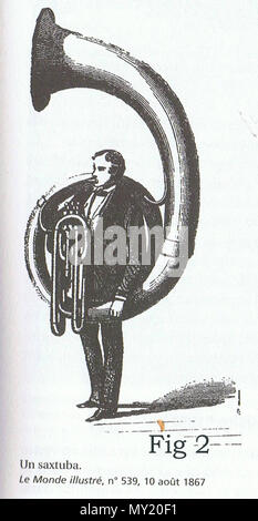 . Englisch: Bild einer saxtubist von Le Monde illustré von 1867. 1867. Anonym 476 Saxtuba 1867 Stockfoto