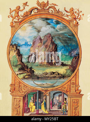 498 Splendor Solis - "Traité d'Alchimie - Mineurs creusant la colline Stockfoto