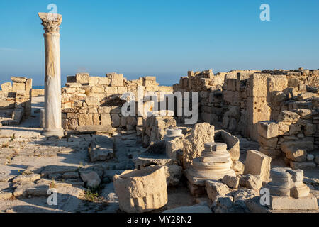 Alte römische Ruinen bei Kourion an der Südküste von Die Republik Zypern Stockfoto