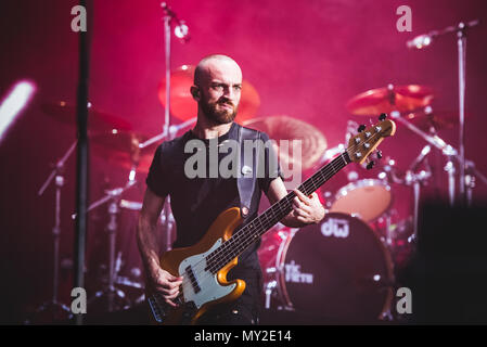 Italien, 2018, 6. Juni: Die Italienische rocker Vasco Rossi, besser bekannt als Vasco oder Il Blasco, live auf der Bühne für seine "Vasco Non Stop Live"-Tour Stockfoto