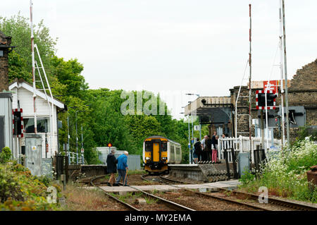 Saxmundham Bahnhof Suffolk UK Stockfoto