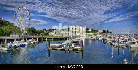 De - Devon: Torquay Marina und Stadt gesehen von Princess Pier (HDR-Bild) Stockfoto