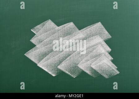 Ein Band Banner auf grüner Tafel oder Schule Blackboard Stockfoto