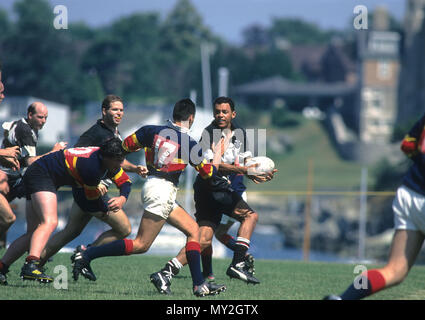 Ein Rugby-spiel unterwegs in Newport, Rhode Island, USA Stockfoto