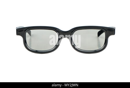 Kunststoff 3D-Brille auf weißem Hintergrund Stockfoto