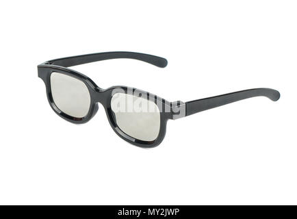 Kunststoff 3D-Brille auf weißem Hintergrund Stockfoto