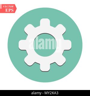 Symbol "Einstellung Vektor, Werkzeug, Zahnrad, Zahnrad Zeichen isoliert auf weißem Hintergrund. Hilfe Optionen konto Konzept. Trendy Flacher Stil für Grafik Design, Logo, Website, Social Media, UI, mobile App, EPS 10. Stock Vektor