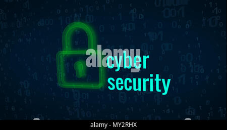 Cyber Sicherheit und Schutz des Computers auf digitalen Hintergrund abstrakte Konzept Stockfoto