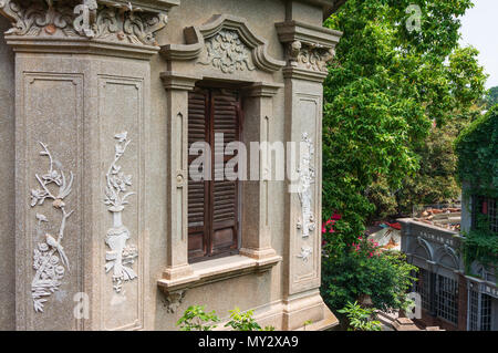 Xiamen, China - 30. Mai 2018: die Außenwand der alten Gebäude in Insel Gulangyu Stockfoto