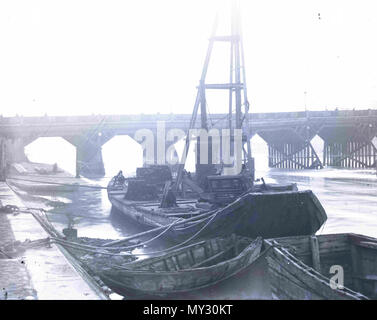 . Français: Le Pont Morand à Lyon avant 1886 (Plaque de Verre). 18 November 2012, 23:51:00 Uhr. Anonym 550 Vieux Pont Morand-1 Stockfoto