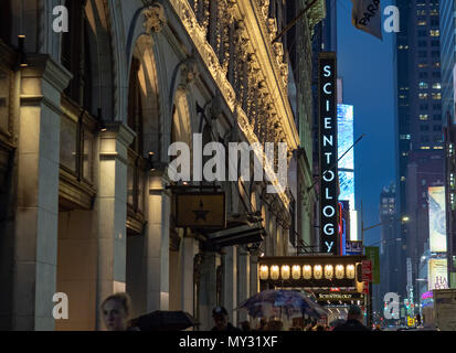 NEW YORK, NY - 16. MAI 2018: die Scientology Kirche New York am Times Square. Stockfoto