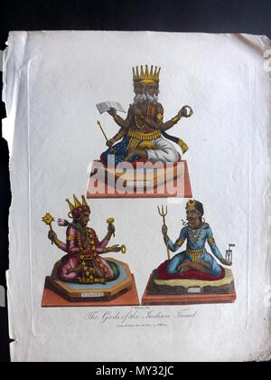. Deutsch: "Zeremonie der Waschen der Göttin Cali und den Götzen Jagan-Nath, 'Von' Enzyklopädie Londinensis, oder Universal Wörterbuch der Künste, Wissenschaften und Briefe", von J. Wilkes et. al., London, 1796-1828; auch: * "Die Götter der indischen Triade'*;*' eine Piadah oder Peon, in großen Familien" * Quelle erhalten: ebay, 24.02.2009. Zwischen 1796 und 1828. J. Wilkes et al 563 Wilkes 1809 Stockfoto
