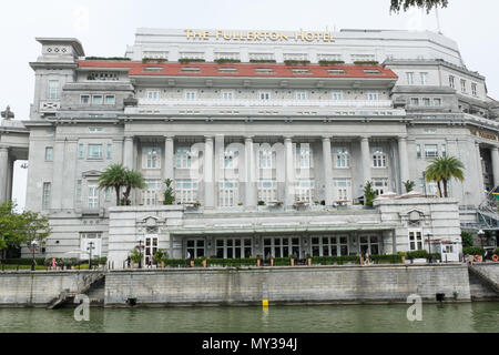 Das Fullerton Hotel in Singapur Stockfoto