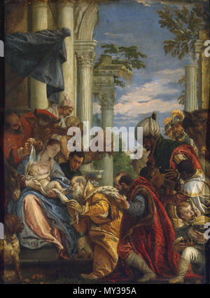 . Italiano: Autor: Veronese, Paolo. 1528-1588: Venezianische Schule Titel: Anbetung der Heiligen Drei Könige Ort: Italien Datum: 1570 Material: Kupferstich Technik: Öl Abmessungen: 45 x 34,5 cm Inventarnummer: ГЭ-159. 22. September 2017. Paolo Veronese (1528-1588) Alternative Namen Geburt Name: Paolo Caliari Artist Name: Paolo Cagliari/Paolo Caliari Beschreibung italienischer Maler Geburtsdatum / Tod 1528 19. April 1588 Ort der Geburt / Todes Verona Venedig Arbeitsort Venedig, Rom, Padua Authority control: Q9440 VIAF: 95162605 ISNI: 0000 0001 20966716ULAN: 500021218 79040166 LCCN: n NLA: 3651 Stockfoto