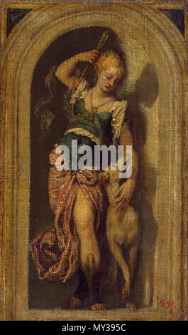 . Italiano: Autor: Veronese, Paolo. 1528-1588 Schule: Venetianv Titel: Diana (Skizze) Ort: Italien Datum: Ende 1560 s Material: Leinwand Technik: Öl Abmessungen: 28 x 16 cm Inventarnummer: ГЭ-167. 22. September 2017. Paolo Veronese (1528-1588) Alternative Namen Geburt Name: Paolo Caliari Artist Name: Paolo Cagliari/Paolo Caliari Beschreibung italienischer Maler Geburtsdatum / Tod 1528 19. April 1588 Ort der Geburt / Todes Verona Venedig Arbeitsort Venedig, Rom, Padua Authority control: Q9440 VIAF: 95162605 ISNI: 0000 0001 20966716ULAN: 500021218 79040166 LCCN: n NLA: 36514554 Wor Stockfoto