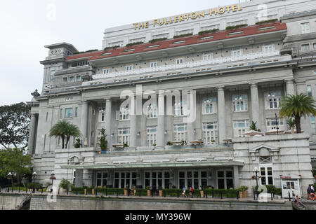 Das Fullerton Hotel in Singapur Stockfoto