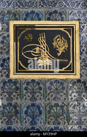 Istanbul, Türkei. Detailansicht der Moschee vom Harem im Topkapi-Palast Stockfoto
