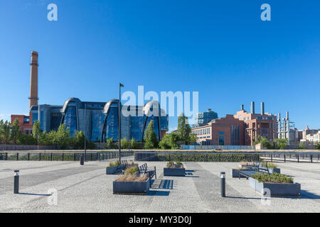 Kraftwerk komplexe Sanierung als Teil der 'Neuen Mitte von Lodz" Projekt Stockfoto